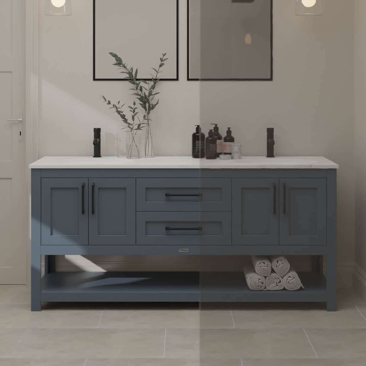 double basin vanity unit

